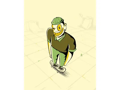 Skateboarder Beanie beanie character character art character design cool character dude farhay florian farhay illustration skateboard character skateboard graphics skateboard illustration skateboarder skater skater character skater dude