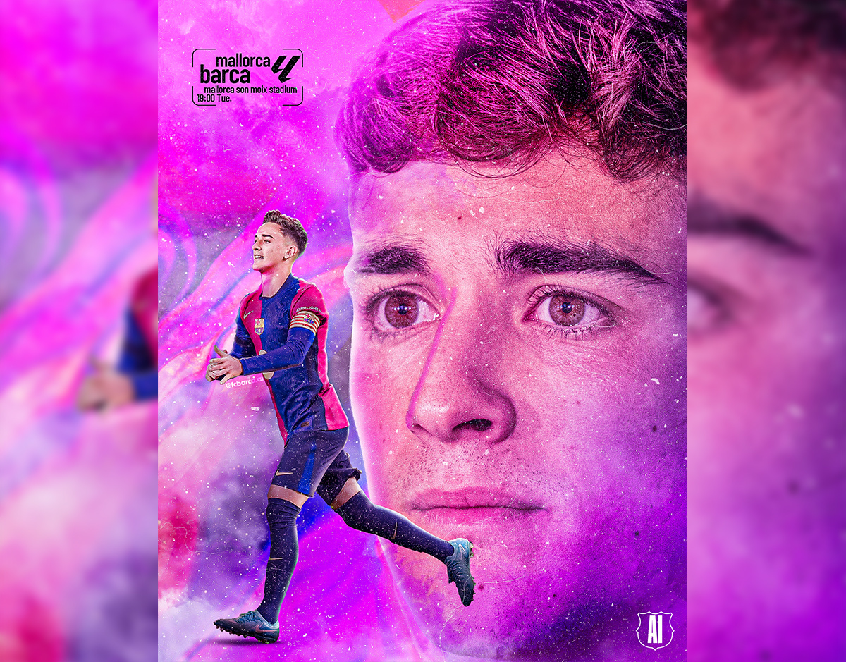 Barca Mallorca Matchday Design barcelona design football gavi graphic design ideas illustration matchday matchday poster design