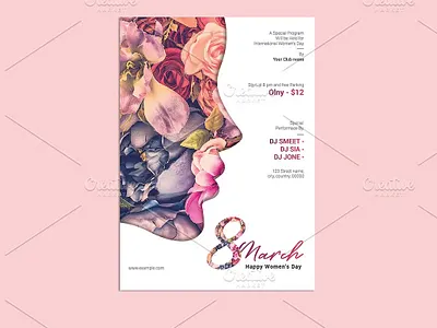 Women's Day Flyer breast cancer celebration club conference dj party flowers girl girlish gospel concert gospel month invitation flyer ladies lady minimal music party photoshop template poster 2025 womens day womens day flyer womens day party