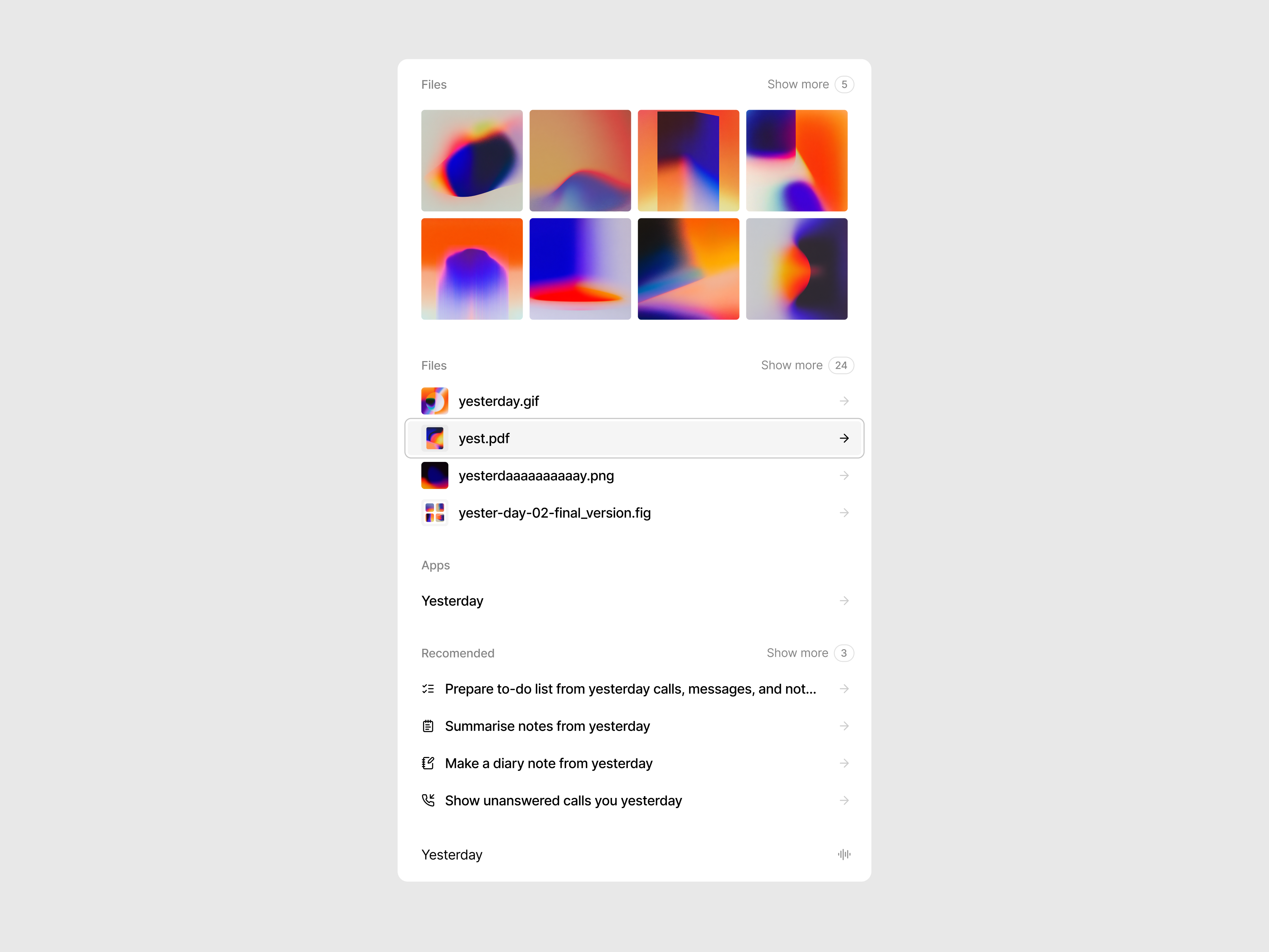 AI Chat Collection: Spotlight ai animation app concept desktop figma interaction jitter minimal product design spotlight system ui ux