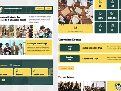 Spirited Website User Interface k12education landingpagedesign schoolwebsite spiriteddesign uidesign uxdesign webdesign