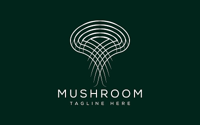 Modern Minimal Mushroom Logo Design Luxury Mushroom Logo tech mushroom