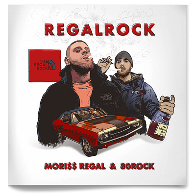 RegalRock - Mori$$ Regal & 80Rock album cover artwork cover illustration montreal music rap