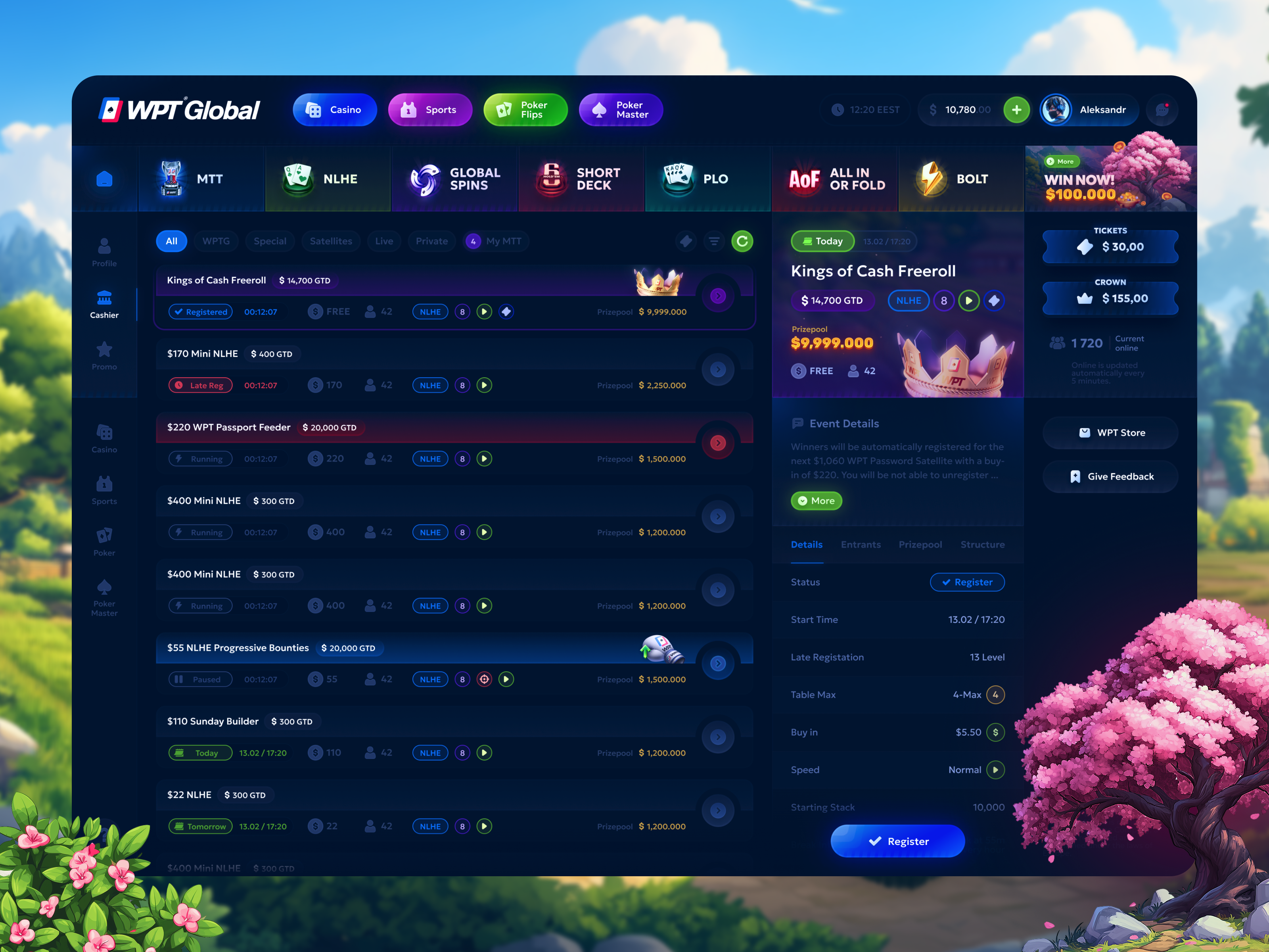 Example of Online Poker (Desktop + Mobile)