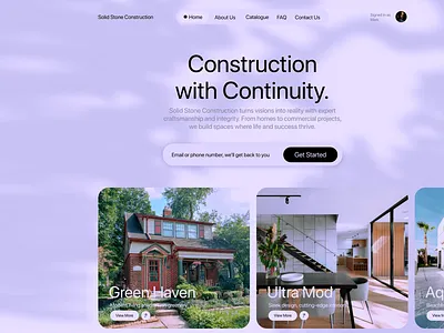 Construction Website Landing Page building business website company website construction design green haven greenery interior landing page light purple mode modern design modern living projects sleek design stone construction trending ultra mod uxui web design website