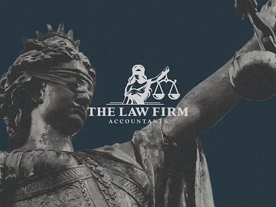 The Law Firm Accountants accountant logo attorney financelogo financialadvisors lady justice law firm logo legalservices logo logo design scalesofjustice statue of lady justice women law logo