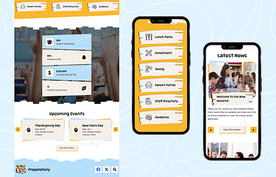 Preparatory Landing Page k12education kidfriendlydesign montessorischool playfuldesign preparatory schoolwebsite uidesign webdesign