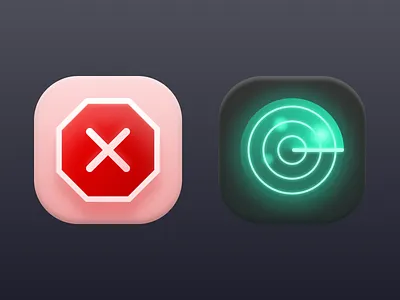 Icon Style Exploration data breach icon neuomorphic neuomorphism skeuomorph stop stop sign
