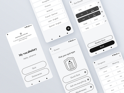 My vocabulary app for android design layout ui ux