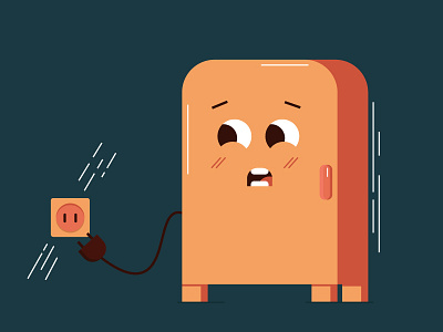 Fridge adobe illustrator flat illustration minimal vector