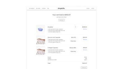 Droplette e-comm ui