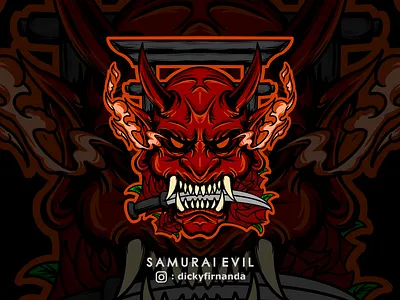 SAMURAI EVIL apparel design clothing design evil japanese merchandise samurai samuraievil tshirtdesign