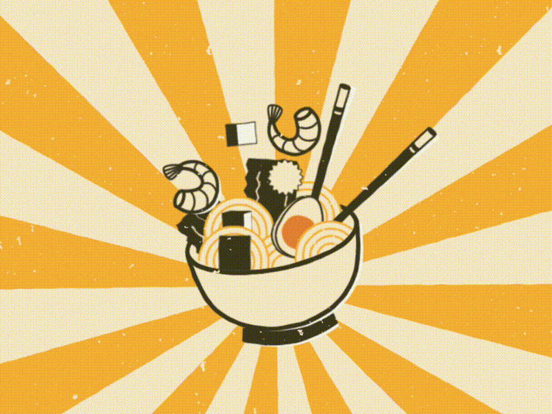 ramen adventures aftereffects animation animation 2d food foodie fun logo motion graphics ramen