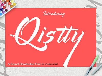 Qistty - Casual Display Font branding design flamingo font font awesome font design font family fonts illustration logo peach pink pink logo rose sakura typography