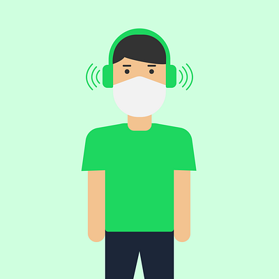 Music listener design flat illustration illustrator minimal vector