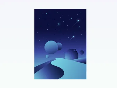 Planets dune illustration moon planets scifi shooting star sky space stars
