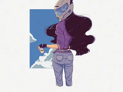 Beer girl character design dinoart dinowithyou helmet procreate