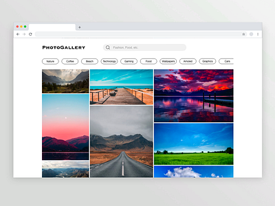 Photo Gallery adobexd design homepage images photo gallery ui ux uxui web webdesign xddailychallenge