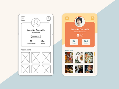 DailyUI | User Profile app branding cooking cooking app cooking blog cooking class daily ui dailyui dailyuichallenge design icon ui user profile ux vector