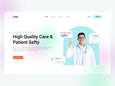 Healthcare Hero Header best website clean design clean website dribbble glassmorphism header health home landingpage minimal popular ui uiux uiux design ux web webflix website