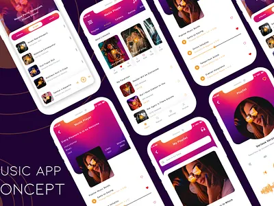 SoundWave - Music App UI Kit, ready for Resale! android booking app design free psd ios music music app profile user profile