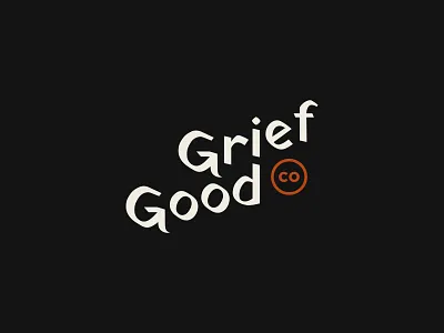 Good Grief black white branding dark logo orange typogaphy wordmark