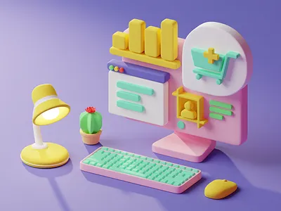 3D illustration desktop 3d art 3d illustration 3d object desktop