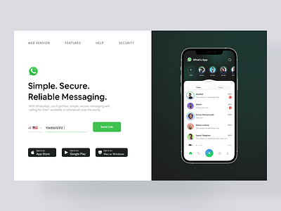 What's App Web Redesign concept dark desktop inspiration landing light ui ui ux ui design web web design website website design whatsapp whatsapp redesign