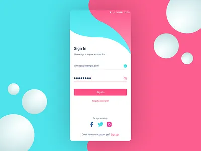 Pink and Blue Mobile Login Page blue clean design clean ui design figma illustration illustration art login design login form login page login screen mobile app mobile app design mobile design mobile login mobile ui pink ui ux vector