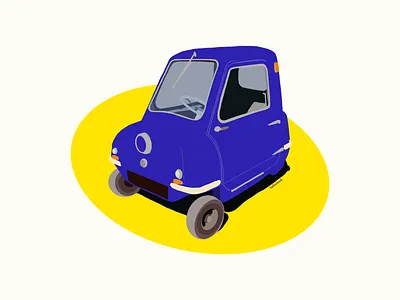 Peel P50 cars illustration procreate