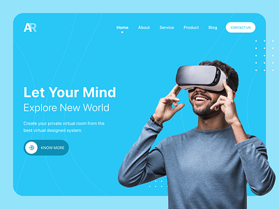 Ar landing page header ar design design art iphonex mobile mobile app design ui uiux ux vr web web design webdesign website website concept