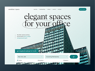 Mondrian Spaces — Real Estate Concept design landing landing page real estate realestate ui uiux ux website