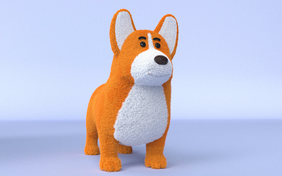 Corgi 3d character cinema4d commercial design illustraion illustration octane