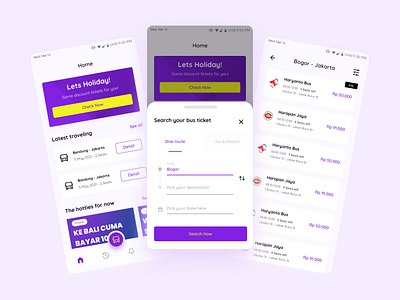 Booking Bus Ticket App app clean design flat minimal mobile ui ux web website