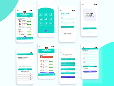 Biomedical Mobile App app design icon minimal ui ux