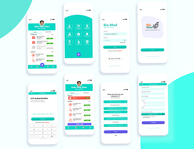 Biomedical Mobile App app design icon minimal ui ux