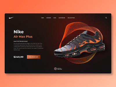 Nike shoe commercial page branding clean interface nike nike air nike shoes online shop shoes simple ui userinterface ux web webdesign website