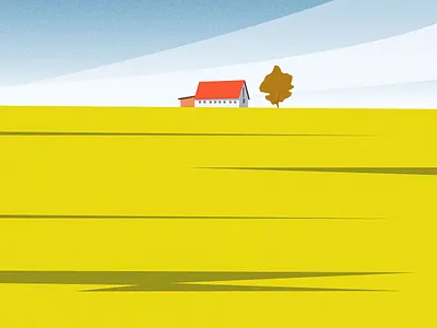 Farm House cloud design digital art illustration illustration art landscape landscape design mountain sky srabon arafat tree vector