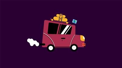 Night Travelling Car adobe adobe illustrator animation art artist cartoon design illustration illustrator vector