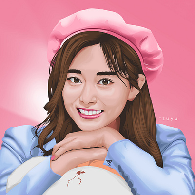 TZUYU TWICE [REALISTIC VECTORXVEXEL] design illustration vector vector art vector artwork vector illustration vector potrait vectorart vexel art vexelart