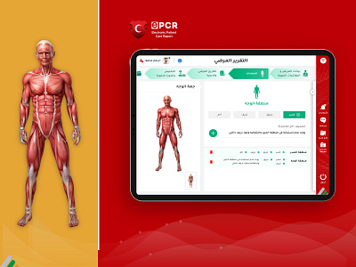 The Emergency Report for paramedic - ePCR app abudhabi anatomy android app design animation application design arabic body design dubai health app hospital human body paramedic saudi arabia saudi red crescent tablet ui user experience user interface ux