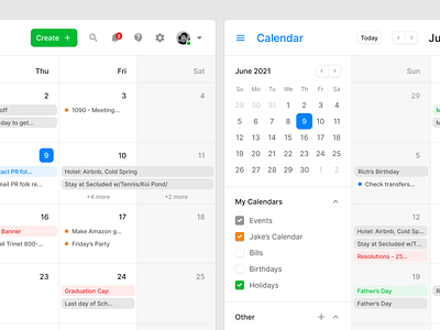 Calendar UI calendar dashboard designsystem figma sketch task task list task manager todo todo list ui uikit