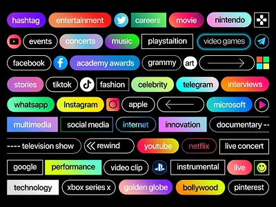 K24 Hashtag Video Wall broadcast design facebook game hashtag instagram minimal movies netflix playstation socialmedia telegram tiktok typography youtube