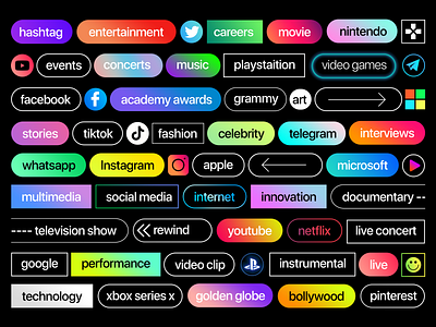 K24 Hashtag Video Wall broadcast design facebook game hashtag instagram minimal movies netflix playstation socialmedia telegram tiktok typography youtube