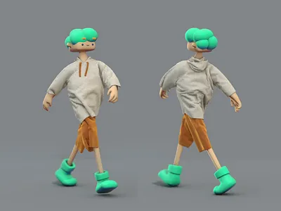 Walk Cycle 3d 3d animation 3d character animation character clothes explain ninja fireart fireart studio motion design motion graphics