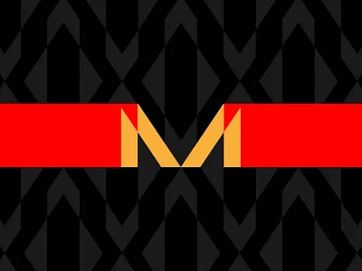 M Lettermark with Background Pattern abstract background branding elegant fashion gold identity letter m logo logo design lux luxury luxury logo modern panter panter vision pattern red stripe type