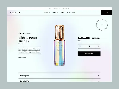 BEAU.TY - Product details page beauty design e commerce ecommerce eshop product shop shopify skin care ui ux web