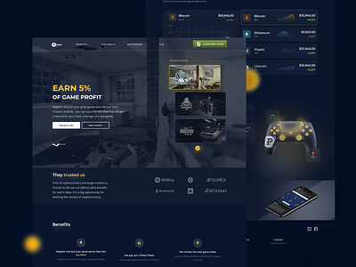 🎮 PWAY - Service to Game Ideas Selling! chart cryptocurrency cryptocurrency app cryptocurrency investments designs gaming gaming app gaming website glassmorphism steam ui uiux ux websites