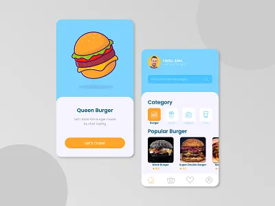 Burger Order Apps branding burger design fastfood ui ui ux ui design uidaily uidesign uiux ux