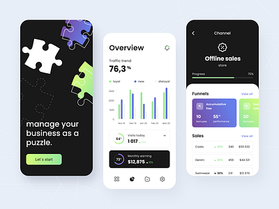 Business analytics - Mobile app analyse arounda business concept dashboard e commerce graph income interface mobile application order platform saas service sketch statistic tracking ui ux